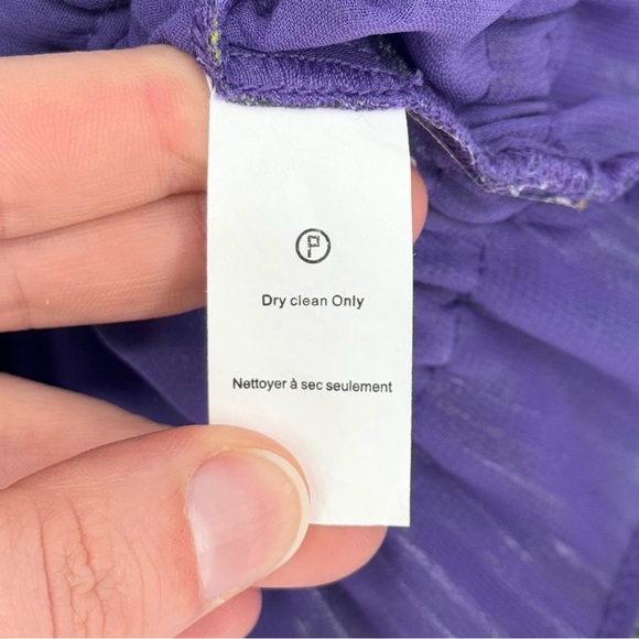 NWT Ramy Brook Printed Malory Ruffle Tank Top Medium Bright Jasmine Purple Smock - Picture 9 of 11